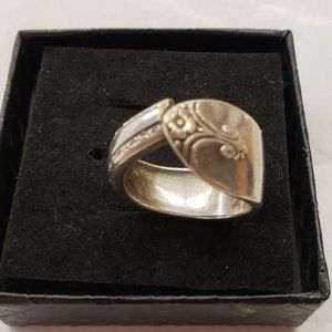 silverplate vintage spoon ring size 8